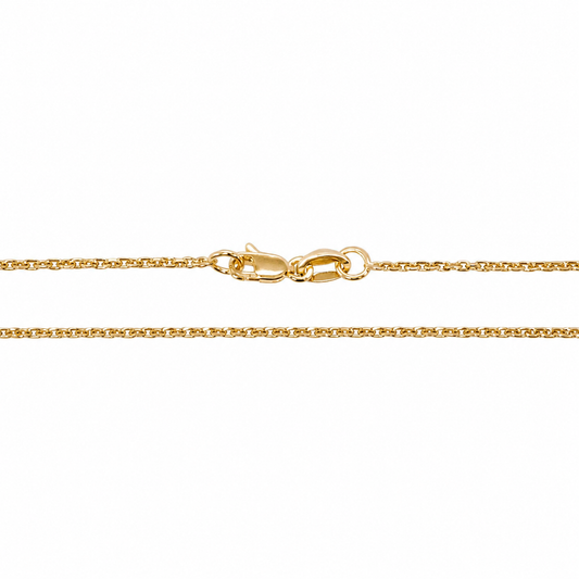 9k YG Diamond Cut Trace Chain 1.1mm wide 19cm. Approx. 0.85g
