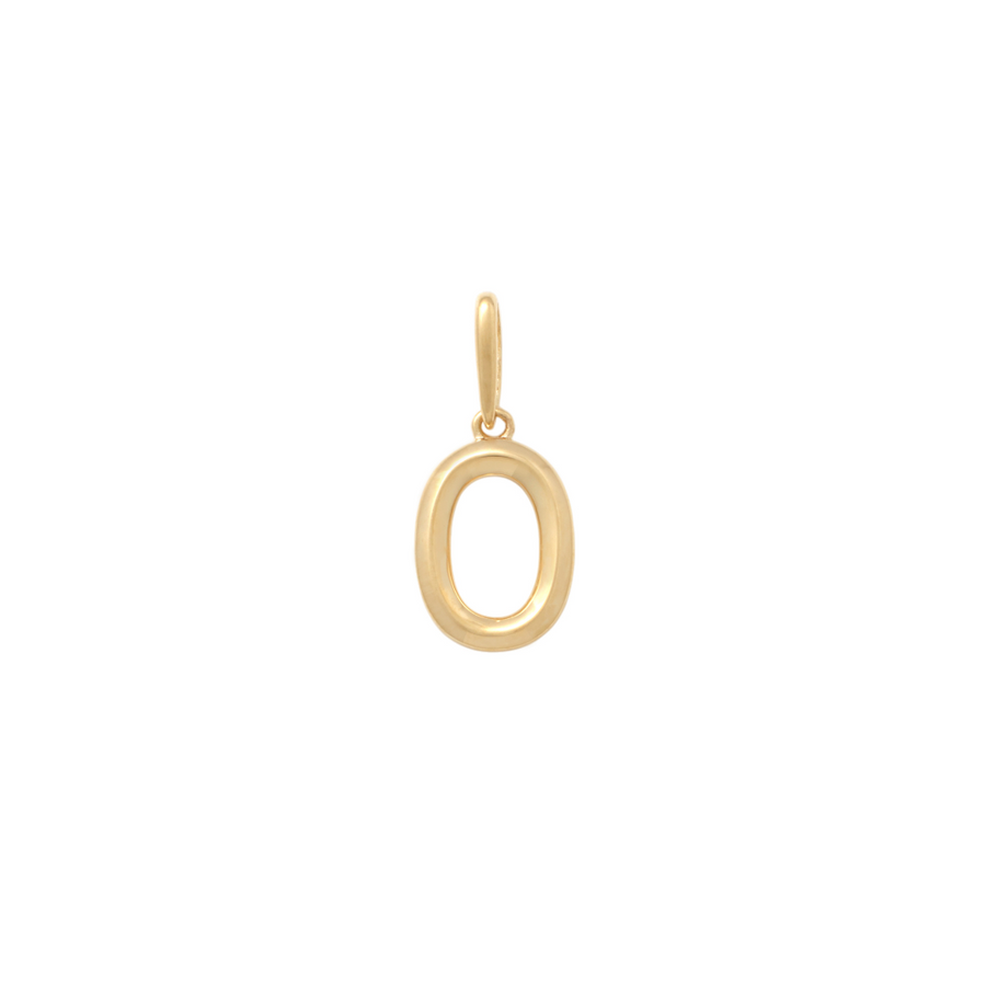 9k YG Block Letter O Pendant. 10.9mm
