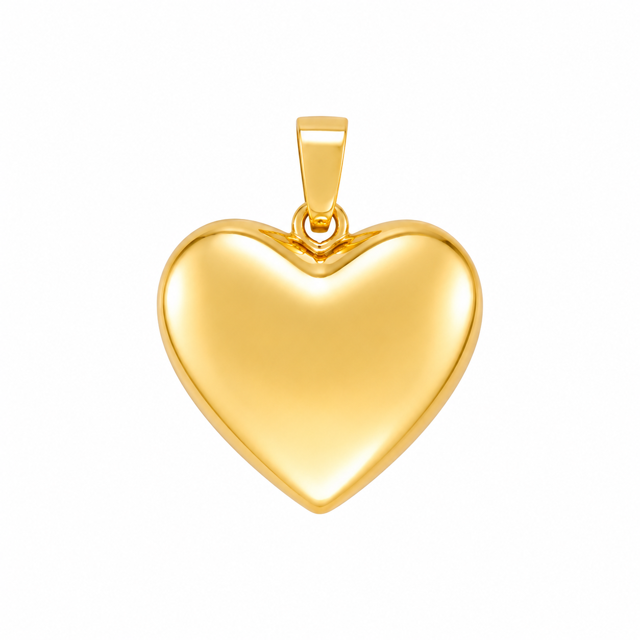 9k YG Polished Puff Heart 22mm
