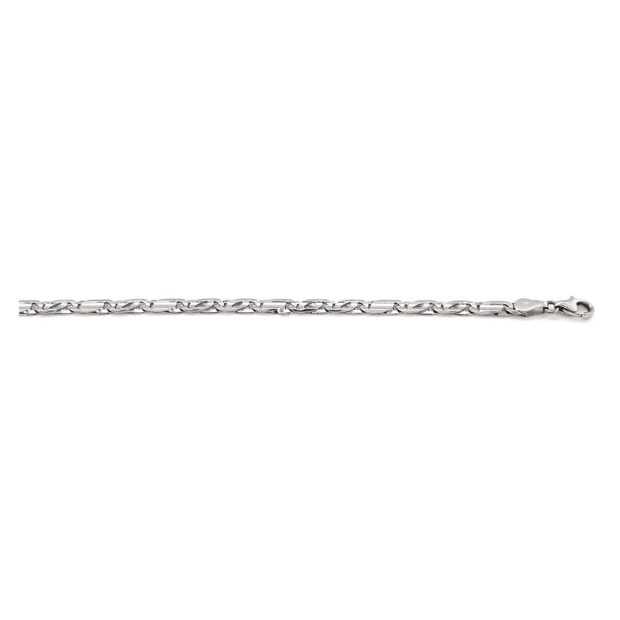 9k WG Italian Solid 2 x Birdseye/Tiger Eye 1 x Solid Link Chain 3.9mm wide 45cm . Approx 11.7g
