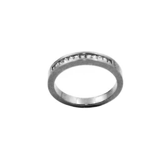 18k WG Band Princess Diamonds 11D=0.33ct