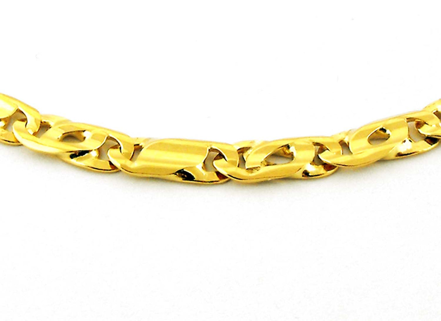 18k YG Italian 2x1 Birdseye & Plate Chain 4.5mm wide 50cm Approx 24.9g.