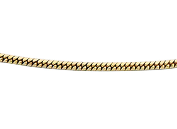 YG Italian Square Snake Chain 1mm wide (priced per gram)