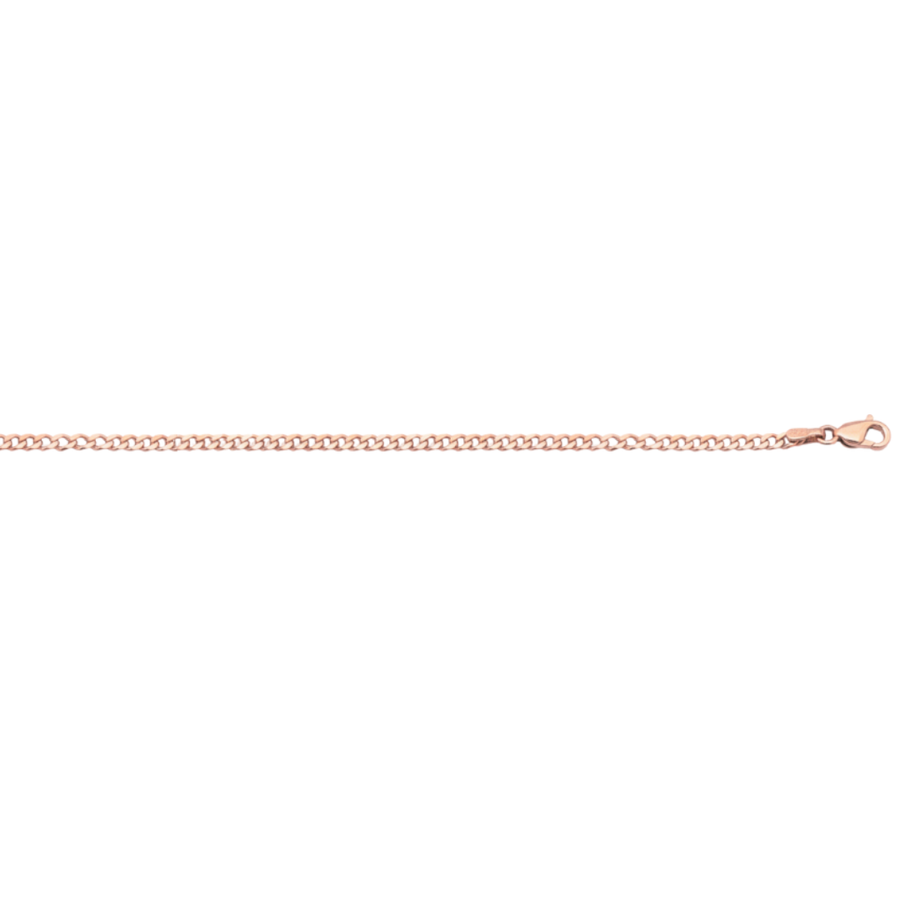 9k RG Italian Solid Flat Curb Chain 2.6mm wide 42cm . Approx 6.0g