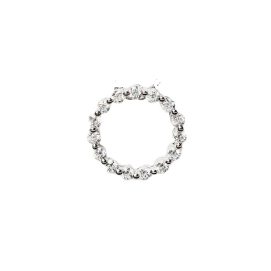 18k WG Diamond Circle Pendant 16D=0.50ct Bezel Set . Meas. 14.2mm