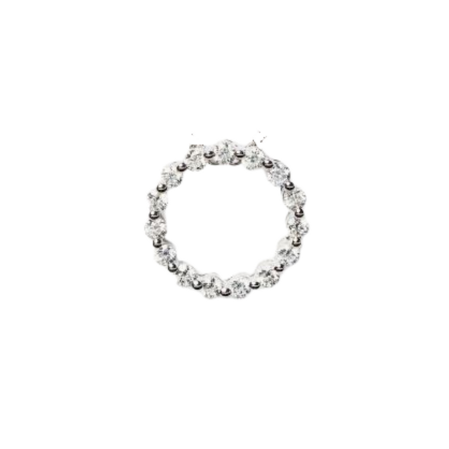 18k WG Diamond Circle Pendant 16D=0.50ct Bezel Set . Meas. 14.2mm