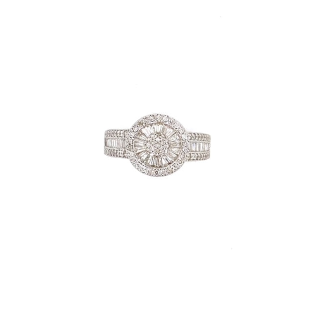 18k WG Dress Ring  set with 49D = 0.50ct  Size N.