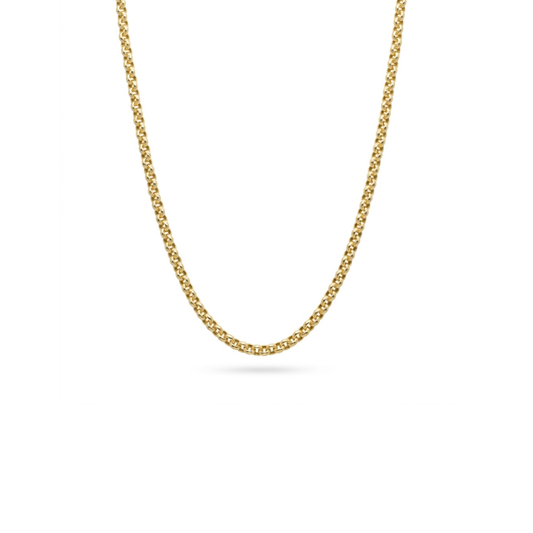 9k YG Hollow Belcher Chain 3.9mm wide 55cm Approx 5.25g