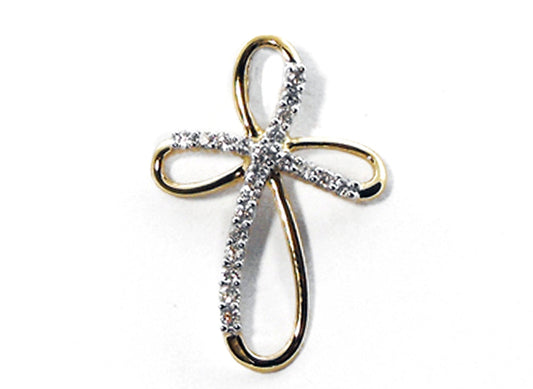 YG Diamond Cross Pendant 21D=0.25ct. 25x18mm