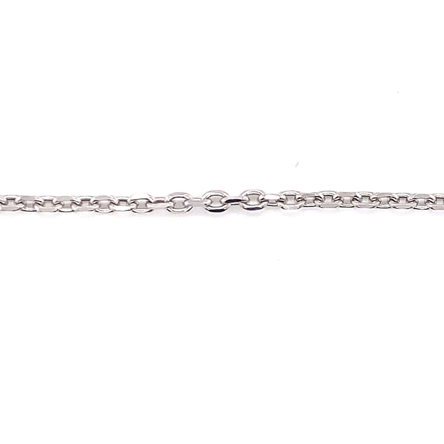18k WG Italian Solid Oval Link Chain 2.0mm wide 50cm Approx 6.95g