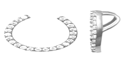 9k WG Horse Shoe Pendant set with CZ's 10mm