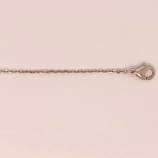 Platinum Diamond Cut Oval Link Chain 0.75mm wide 45cm. Approx 1.59g