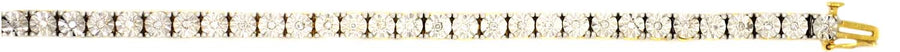 9k YG Diamond set Tennis Bracelet 4.7mm wide 19cm Illusion set with 43D=0.43ct