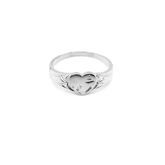 Polished Heart Signet Ring