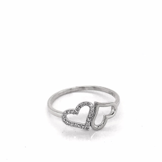 9k WG Diamond Double Dress Ring 22D=0.09ct