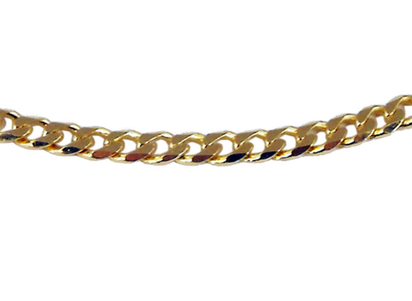 YG Italian Flat Curb Chain 2.1mm wide (priced per gram)