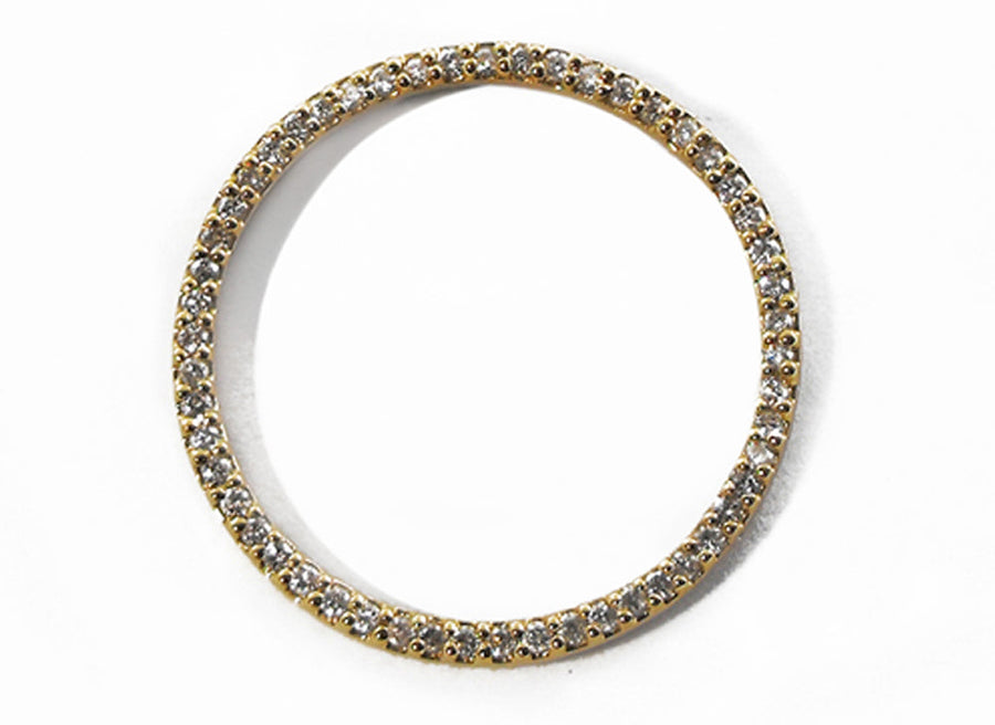 18k YG Diamond Circle Pendant 53D=0.81ct Claw Set . Meas. 32mm