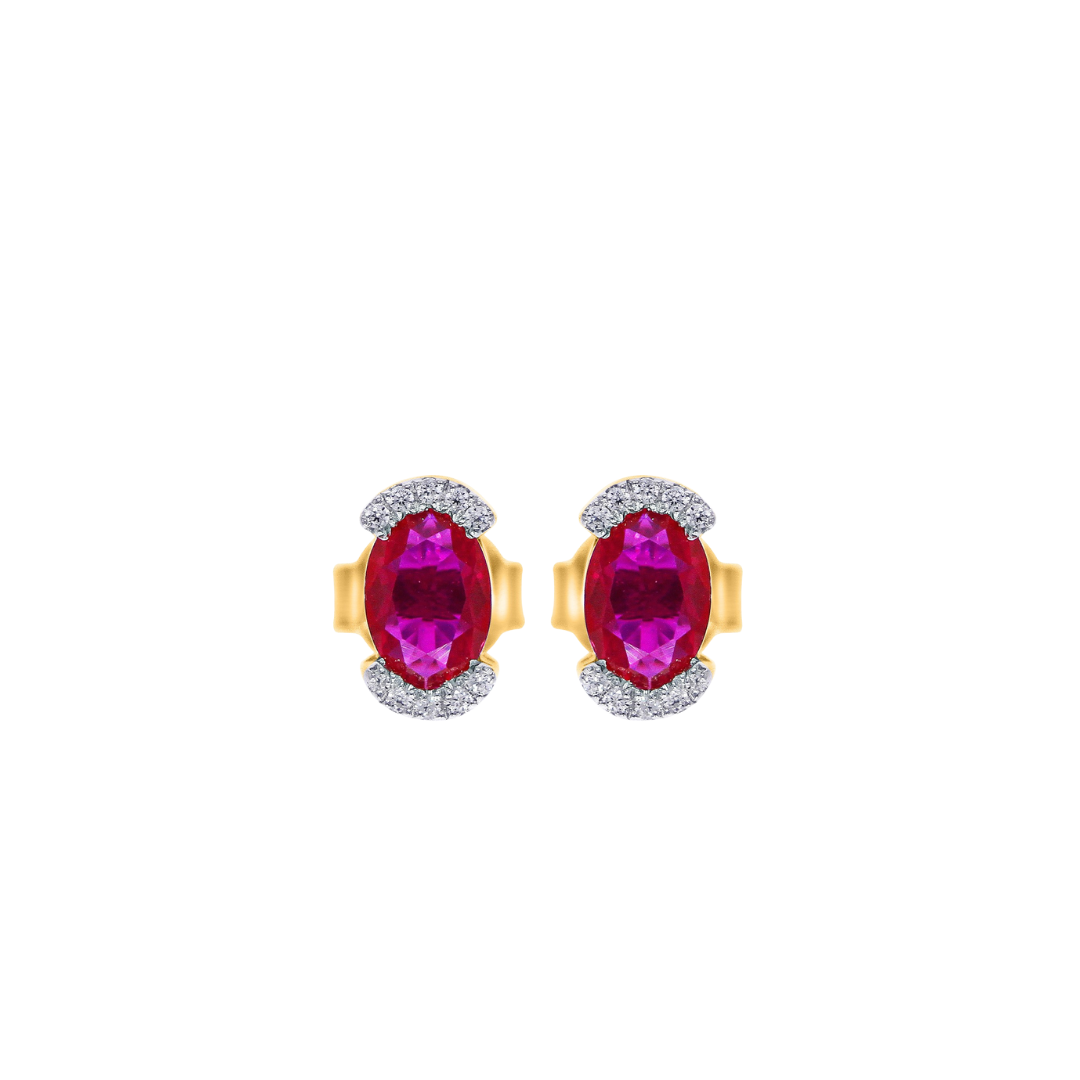 20D=0.06ct Diamond Ruby Studs