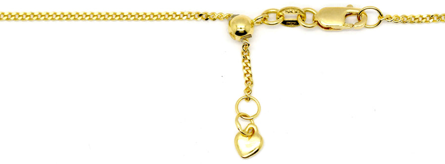 9k YG Italian Solid Magic Chain 1mm wide 50cm Adjustable Approx 3.3g