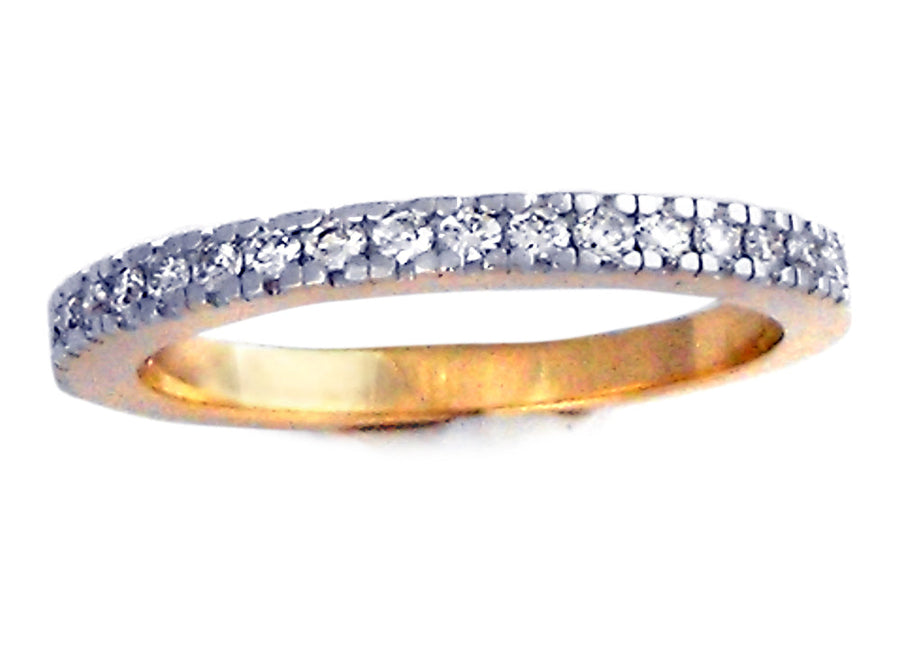 18k YG Band set with 19D=0.30ct .. Size M.