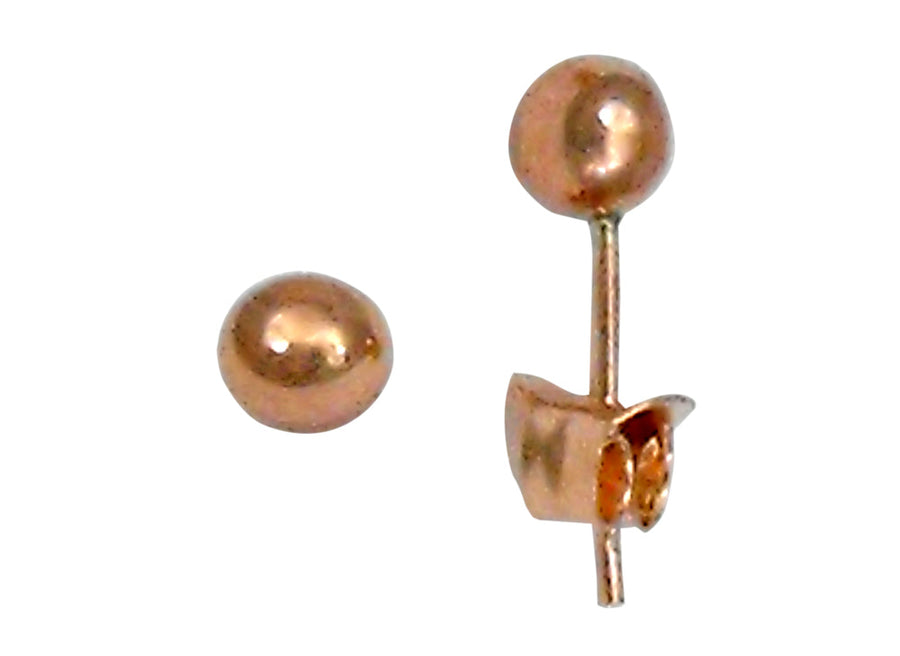 9k RG Ball Stud Earrings 4mm