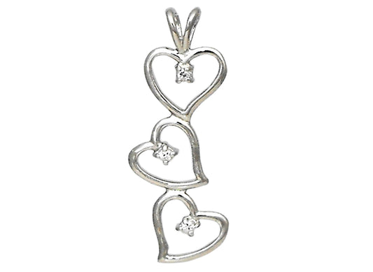 925 CZ Triple Heart Pendant