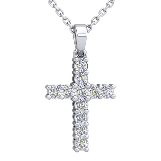 18k WG Black Diamond Cross Pendant  - set with 11 Brilliant Cut  BLACK diamonds = 0.62ct