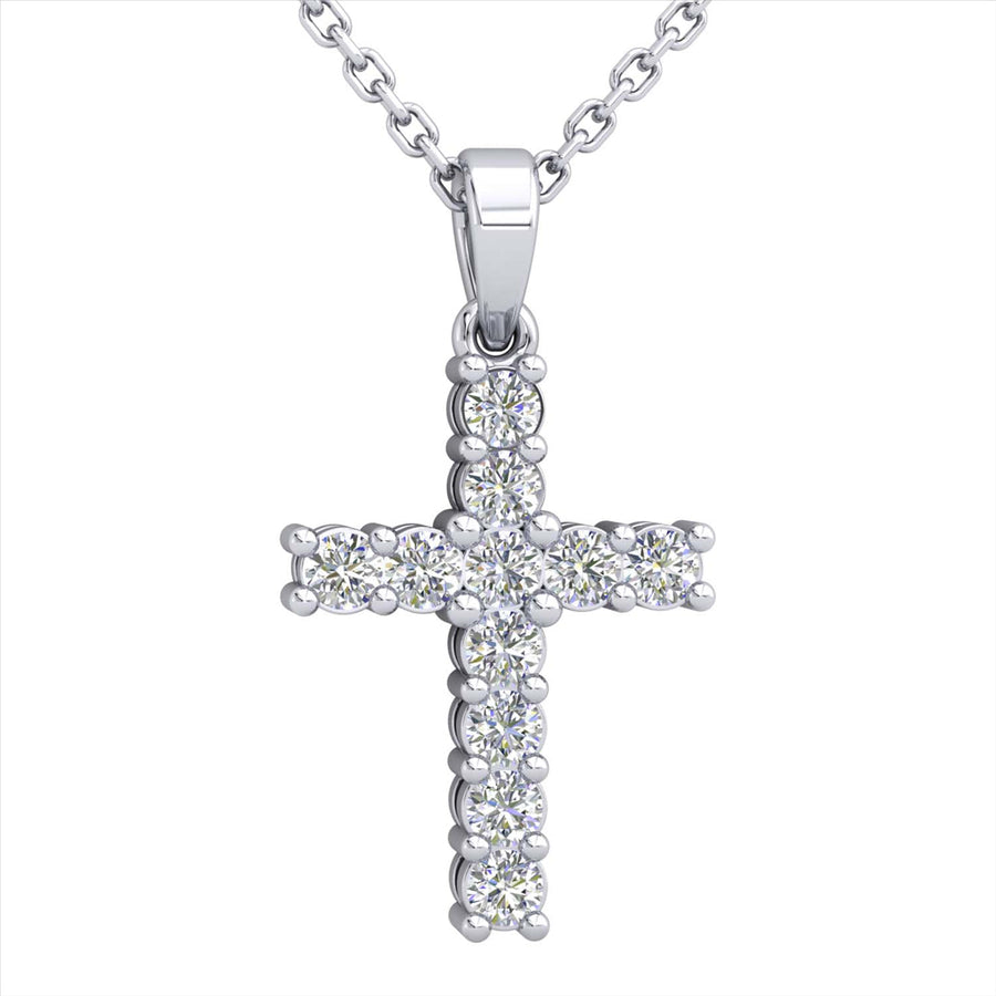 18k WG Black Diamond Cross Pendant  - set with 11 Brilliant Cut  BLACK diamonds = 0.62ct