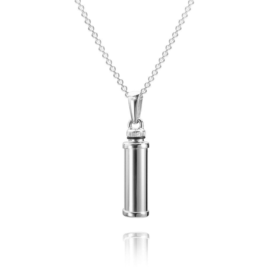925 German Polished Cylinder Memorial Pendant 7x19mm