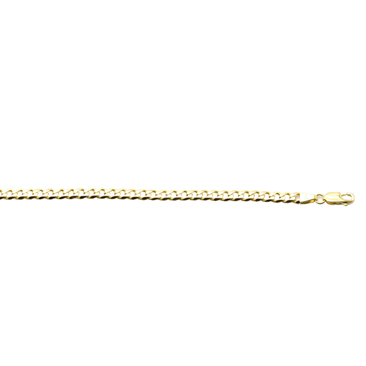 9k YG Italian Solid Flat Curb Bracelet 4.5mm wide 19cm . Approx 6.0g