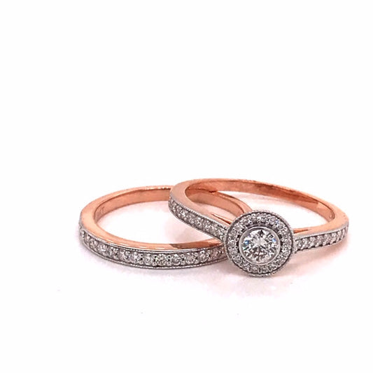0.70ct Diamond Engagement Ring Set Wedding Band