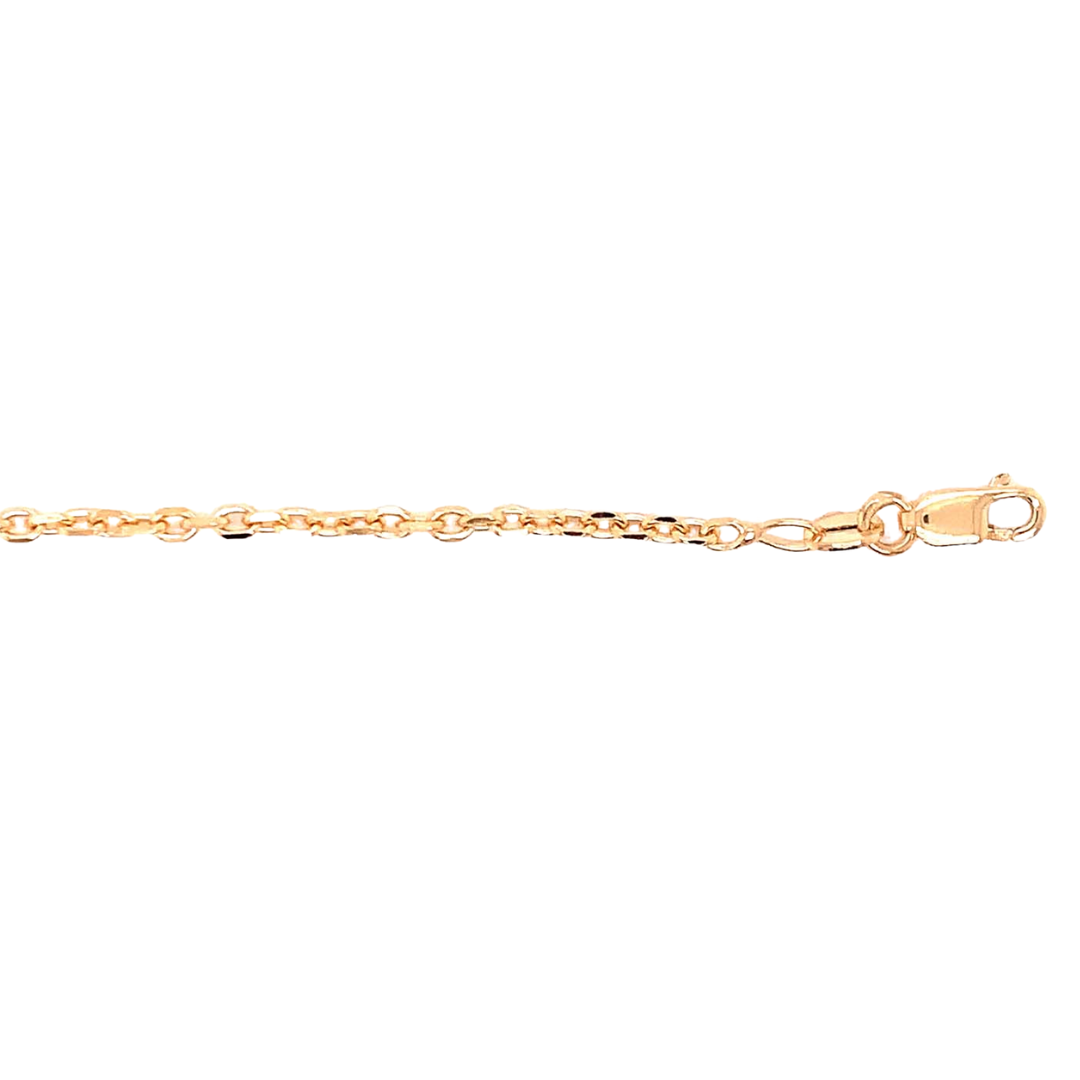 YG Italian Oval Link Chain 2mm wide (priced per gram)