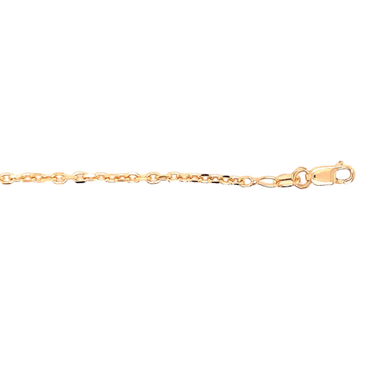 YG Italian Oval Link Chain 2mm wide (priced per gram)
