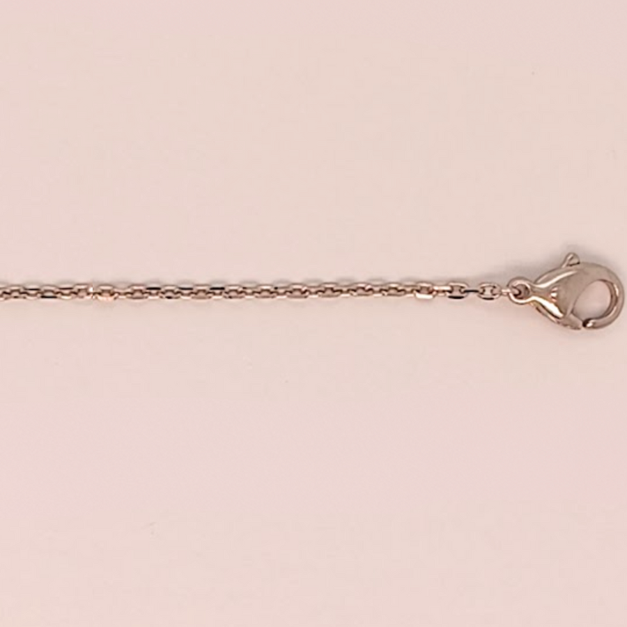Platinum Diamond Cut Oval Link Chain 1.3mm wide 45cm. Approx 3.43g