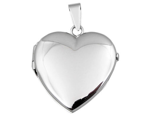 925 Polished Heart Locket 25mm