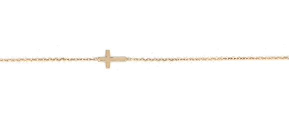 YG Italian Diamond Cut Trace Chain with Cross 1.1mm wide (priced per gram)