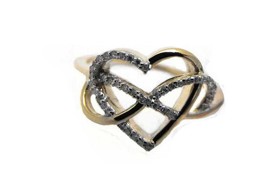 9k YG Infinity Ring set 43D=0.125ct