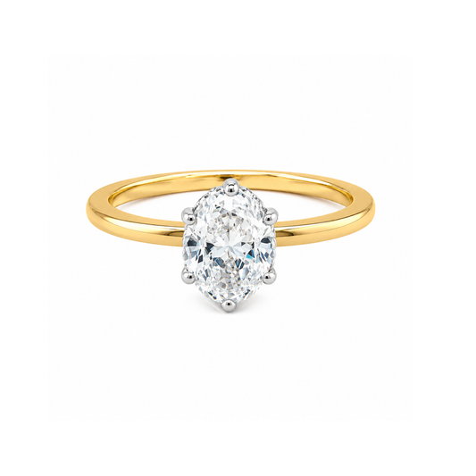 9k 2T 1.00ct Solitare Band Ring