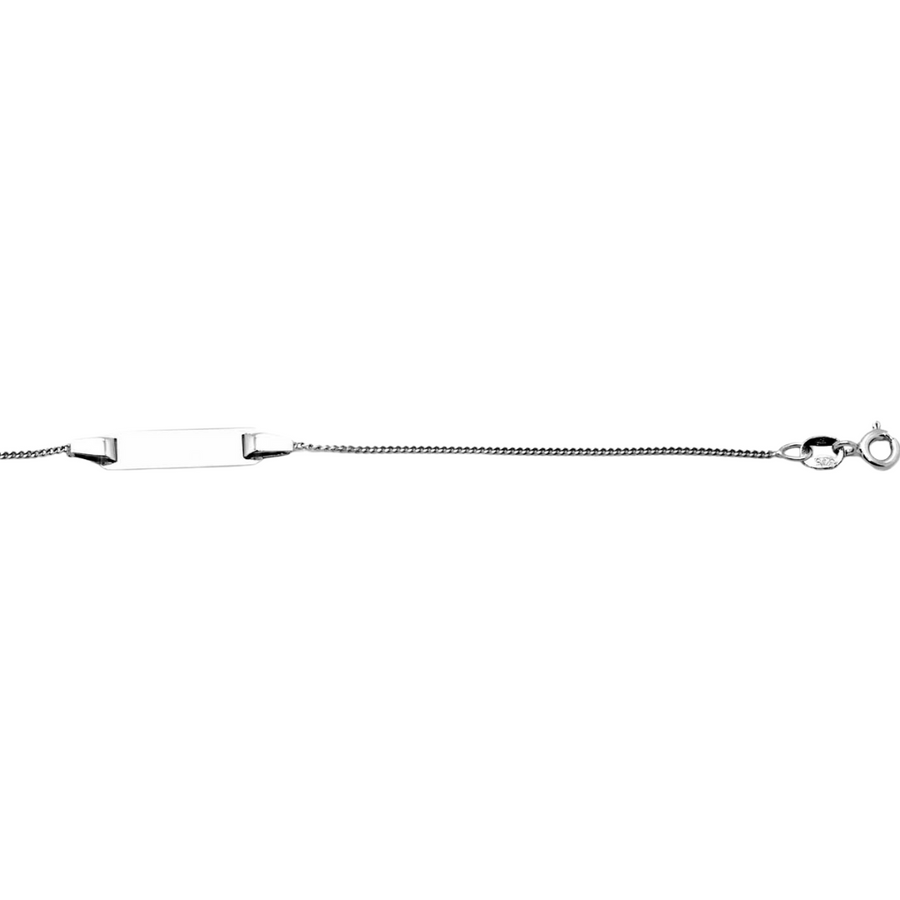 9k WG Italian Solid Curb ID Bracelet 1mm wide 17cm . O-Ring at 15cm Approx 1.3g
