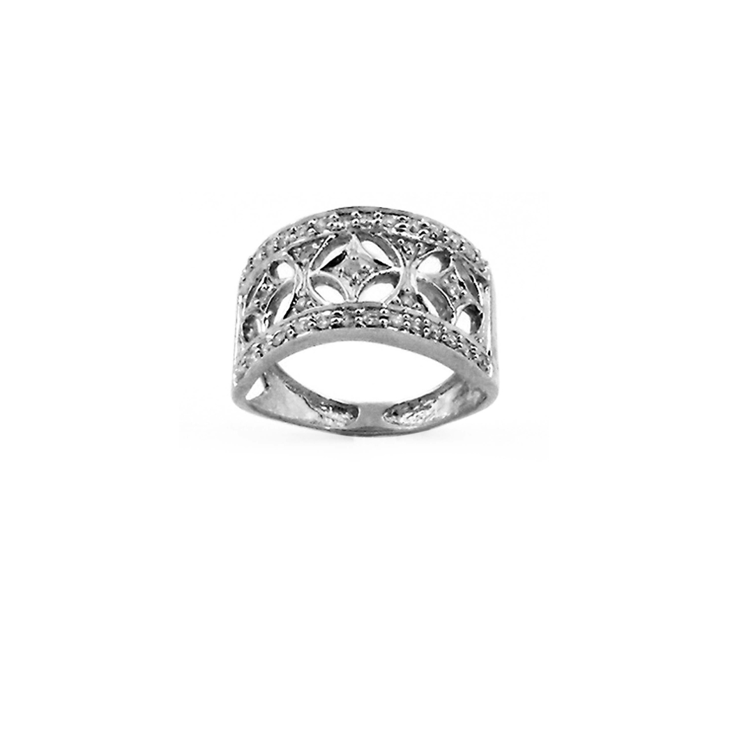 9k WG Fancy Cut Out Ring 35D=0.37ct