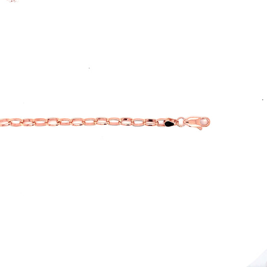 9k RG Solid Oval Belcher Bracelet with 4.1 x 7.4mm link 19cm. Approx 6g.