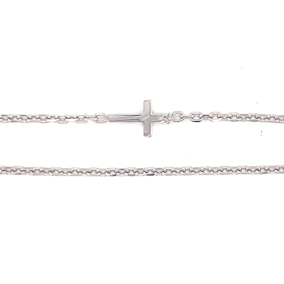 WG Italian Oval Link Chain with Cross 2mm wide (priced per gram)