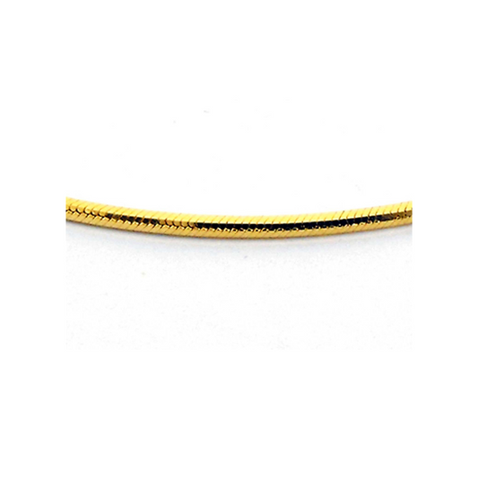 YG Italian Square Snake Chain 1.0mm wide (priced per gram)