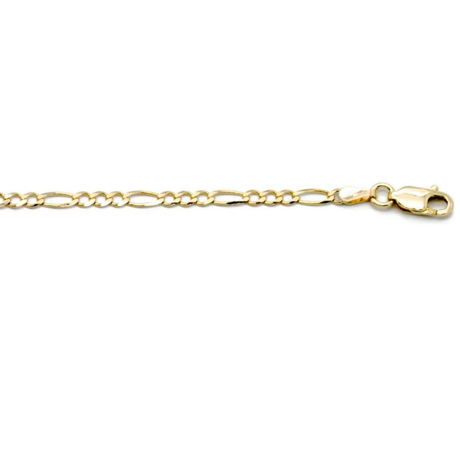 9k YG Italian Solid 3 x 1  Figaro Chain 2.2mm wide 45cm.   Approx 4.41g