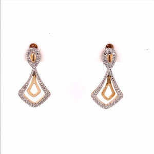9k YG Diamond Diamond-Shape Stud Earrings 64D=0.13ct