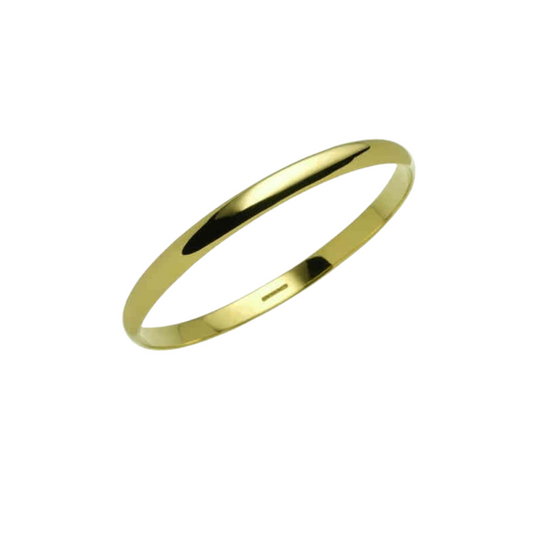 9k YG Solid Bangle. 3 x 45mm. Approx 6.25g