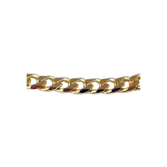 YG Italian Flat Curb Chain 3.4mm wide (priced per gram)