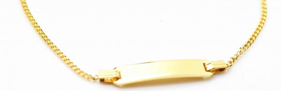 YG Italian Curb ID Bracelet 1.2mm wide (priced per gram)