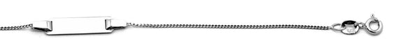 WG Italian Curb ID Bracelet 1mm wide (priced per gram)