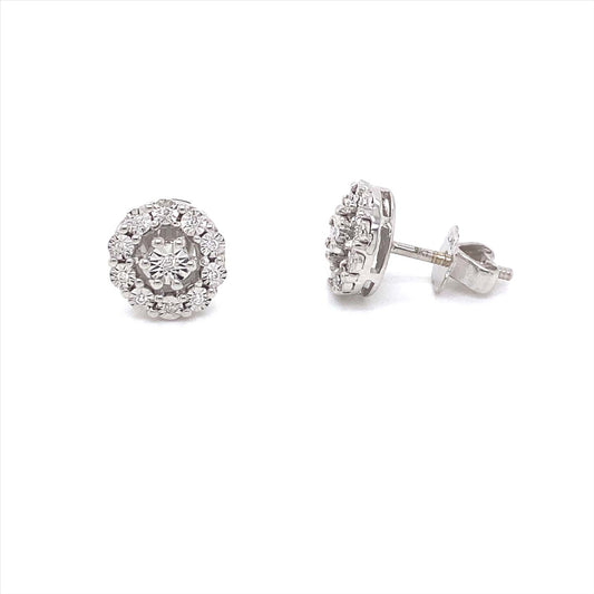 9k WG Diamond Micro Set Studs 22D=0.07ct